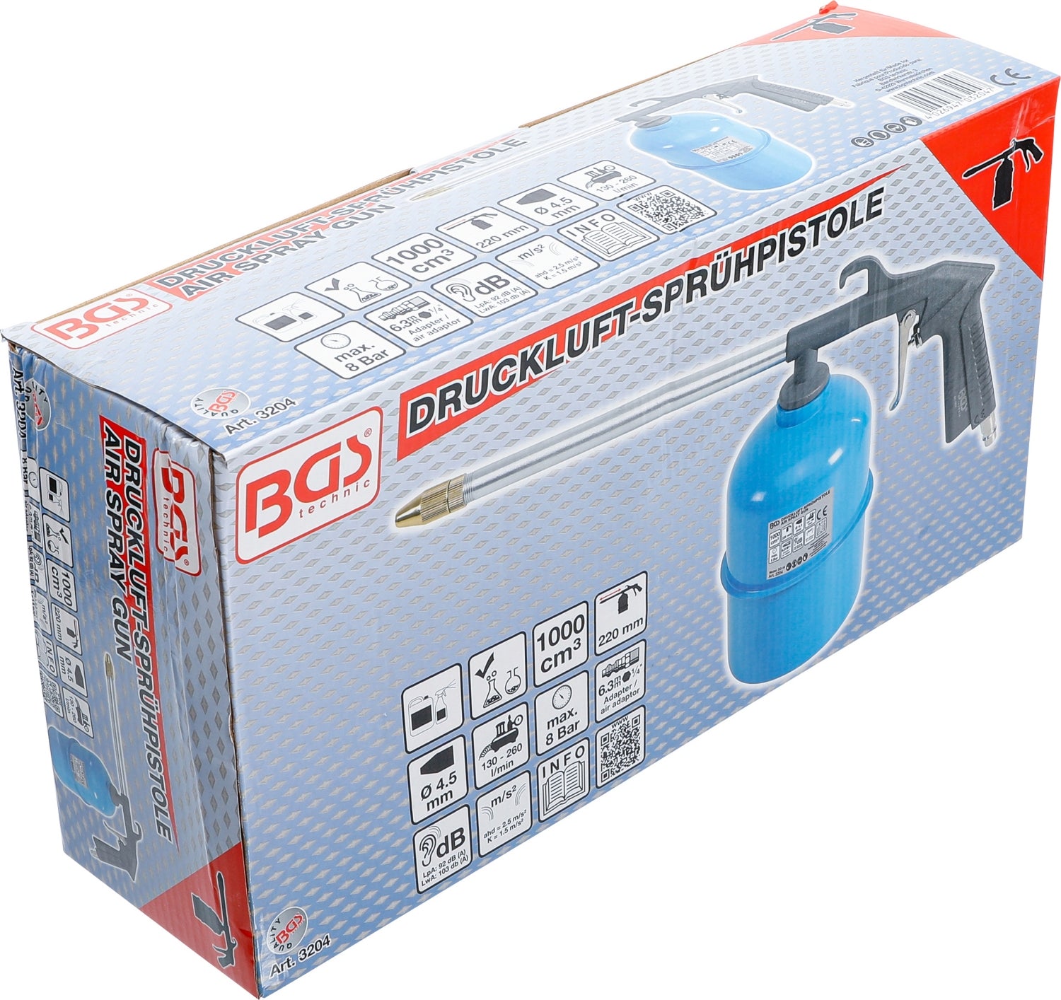 BGS 3204 Druckluft Sprühpistole Behälterinhalt 1000cm³
