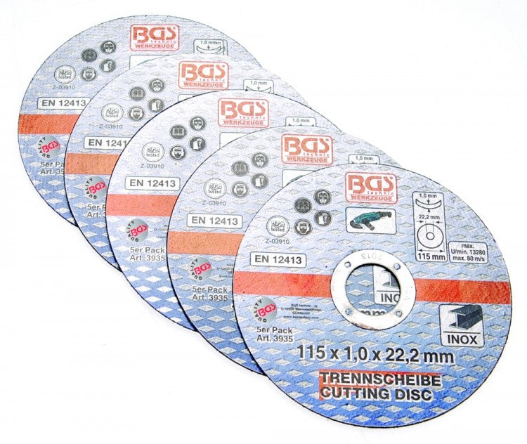 BGS 3935 Satz Trennscheibe für Edelstahl Ø115mm x 1,0 x 22,2mm 5er Set