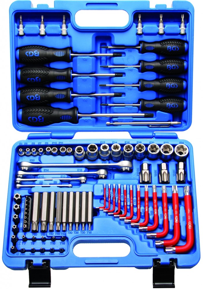 BGS 7849 Werkzeugsortiment Torx T-Profil & E-Profil 84 teilig