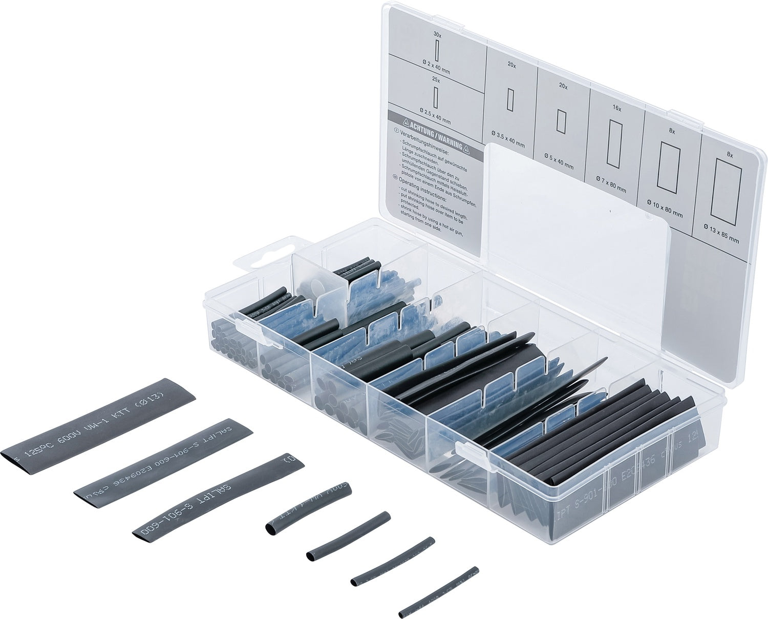 BGS 8042 Sortiment Schrumpfschlauch Set 127 teilig mit Box