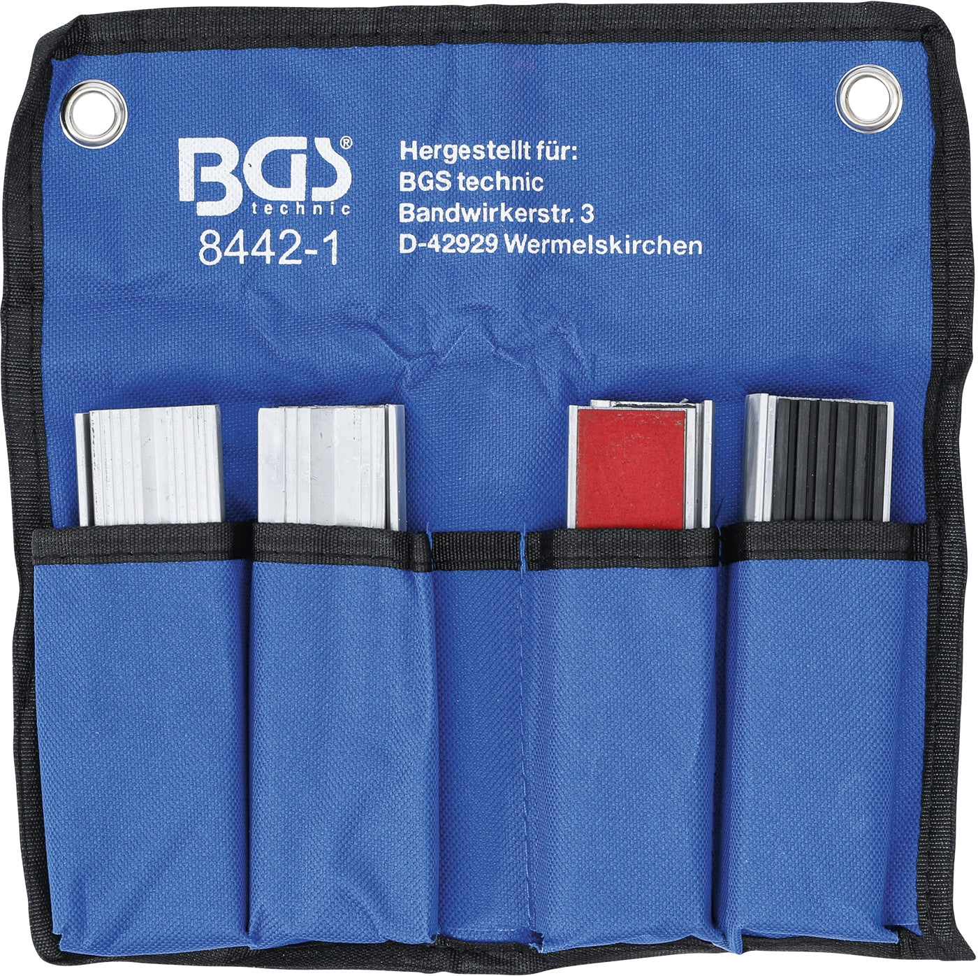 BGS 8442-1 Satz Schraubstock Schutzbacken aus Aluminium Breite 125mm 8 teilig