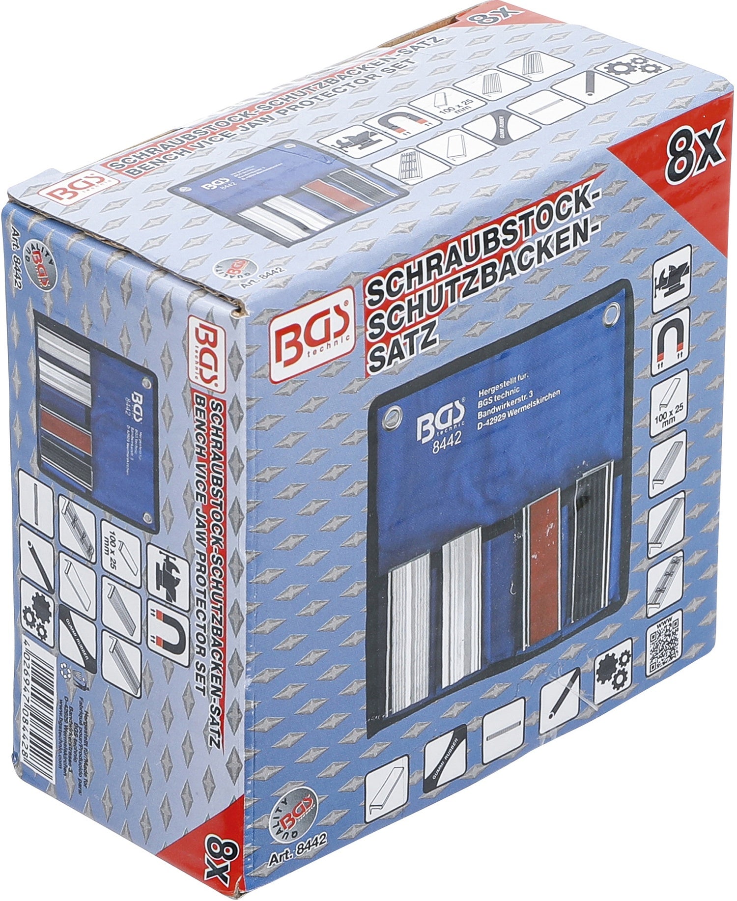 BGS 8442 Satz Schraubstock Schutzbacken aus Aluminium Breite 100mm 8 teilig