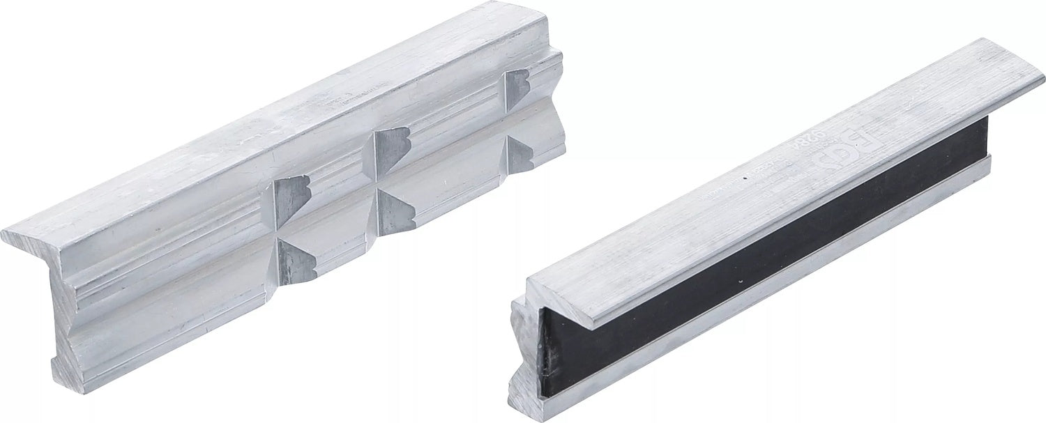 BGS 9284 Satz Schraubstock Schutzbacken aus Aluminium V + H Profil Breite 125mm 2 teilig