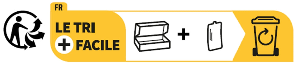 Fluid ES007 96 x Aufkleber Etiketten Label Frankreich Symbol Triman + Karton + PE-Einlage / Folie