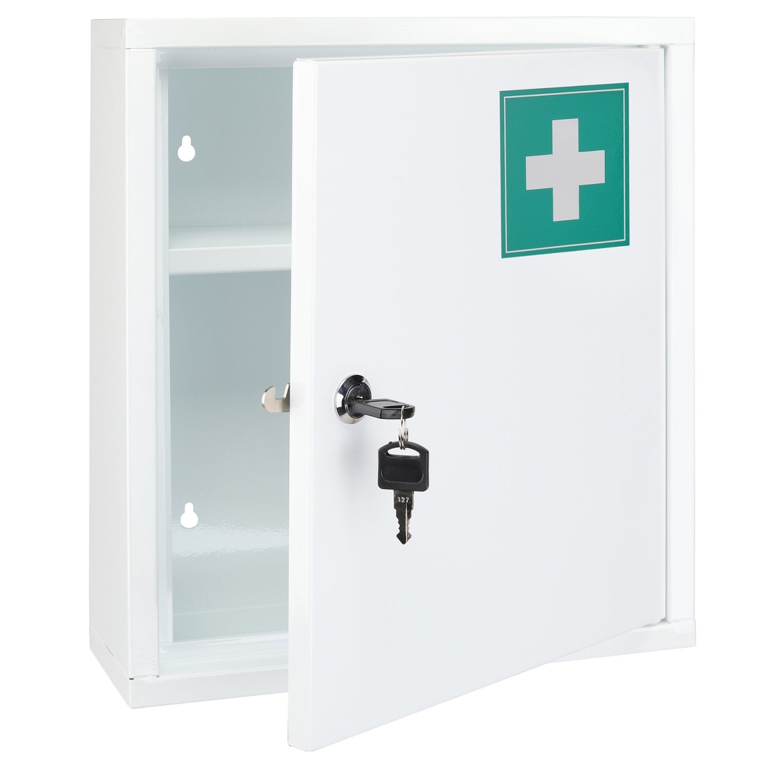 Haushalt International 33329 Medizinschrank mit Erste Hilfe Kreuz aus Stahl Maße: ca. 31,5 x 10 x 36cm