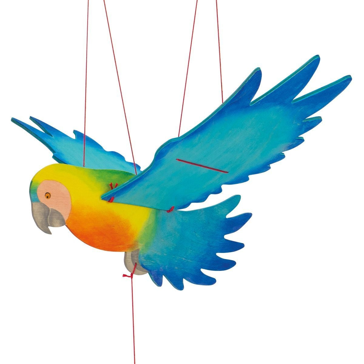 OSTHEIMER 5520098 Mobile Papagei aus Holz Spannweite 50cm Kinderzimmer Dekoration