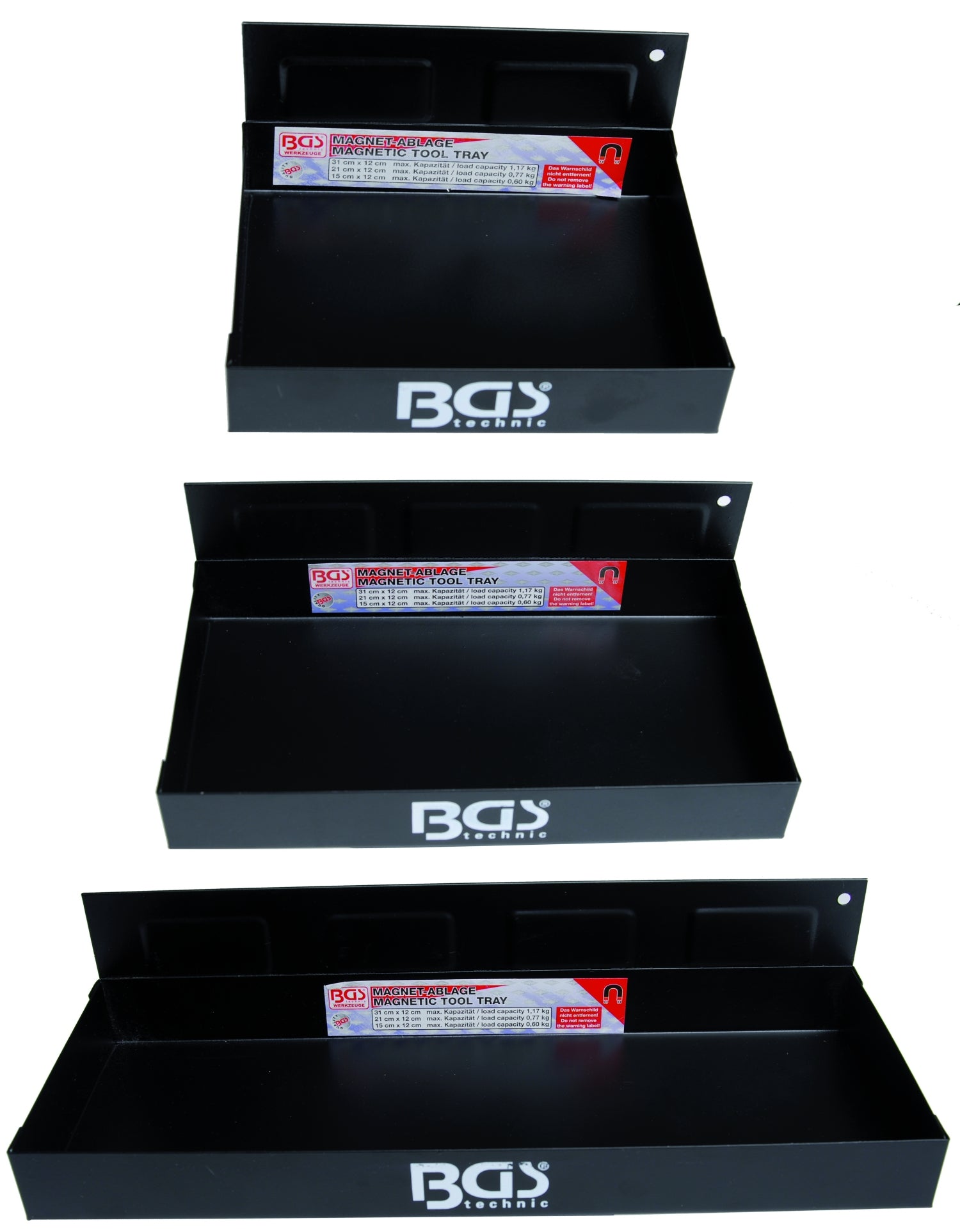 BGS 67150 Set Ablagen für Werkstattwagen magnetisch 3teilig 150 210 310mm