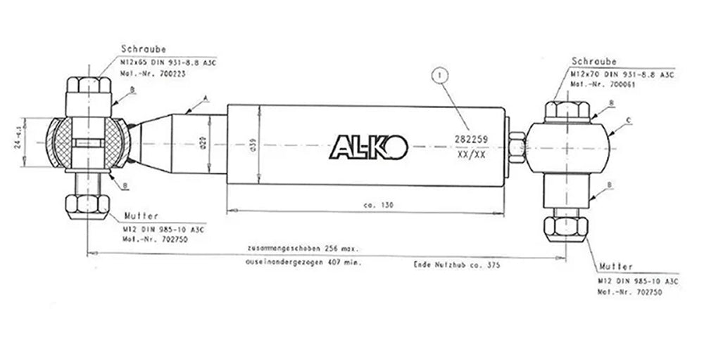 ALKO_244085 AL-KO Achteck Stoßdämpfer blau 1350 - 2700kg Alko