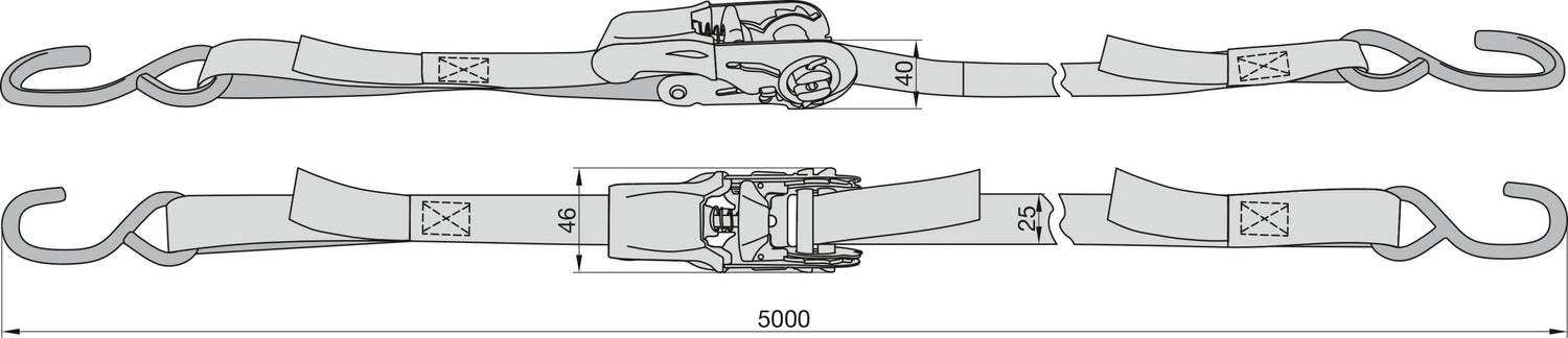 BASI 0004-0309 Spanngurt SG 309 mit Ratsche und S-Haken Transportsicherung