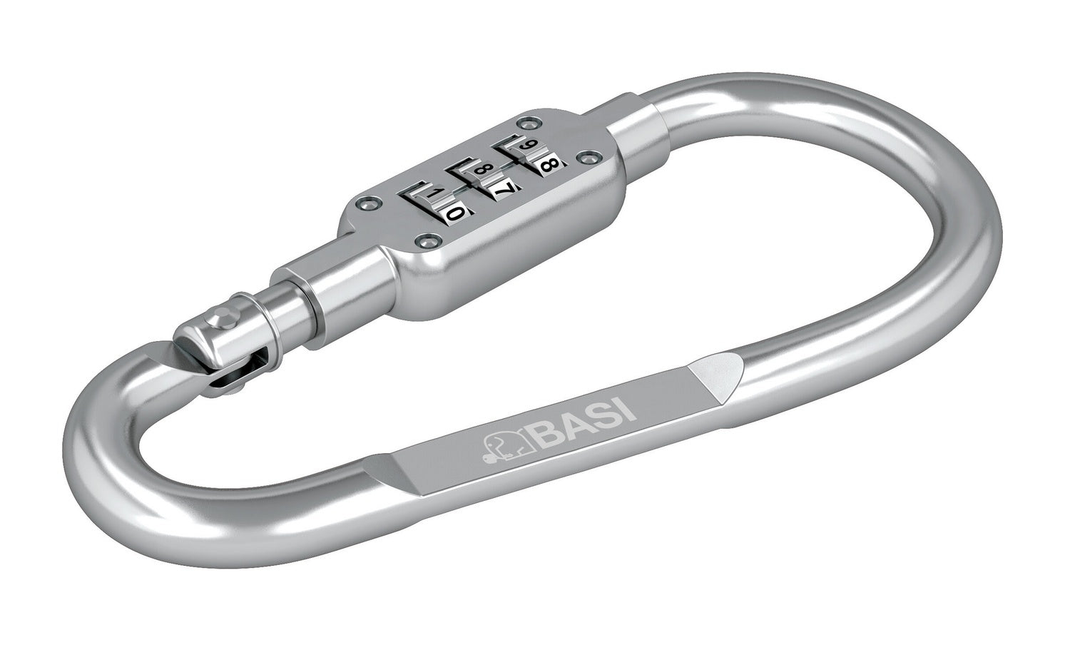 BASI 0006-0104-2600 Karabinerhaken Silber mit Zahlenschloss Schlüsselzubehör