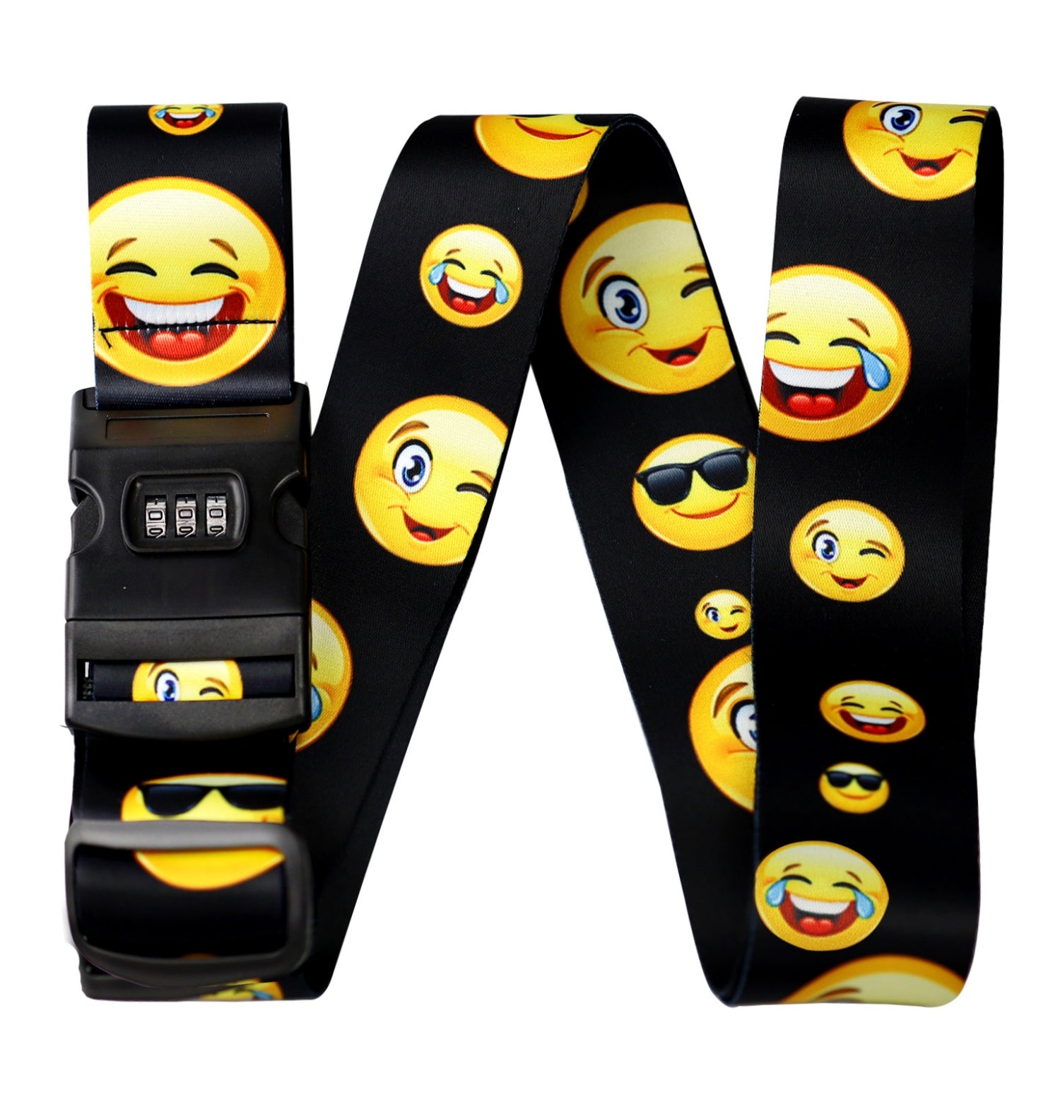 Basi 0006-0311 Koffergurt Emoji Smiley Länge 20cm Breite 5cm Gepäckgurt