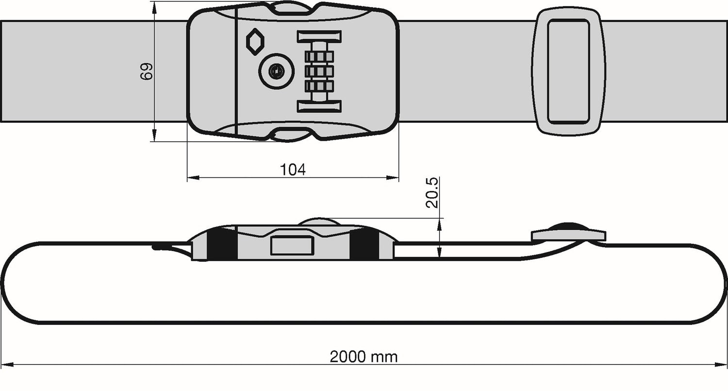Basi 0006-0321 Koffergurt TSA Emoji Smiley Länge 20cm Breite 5cm Gepäckgurt