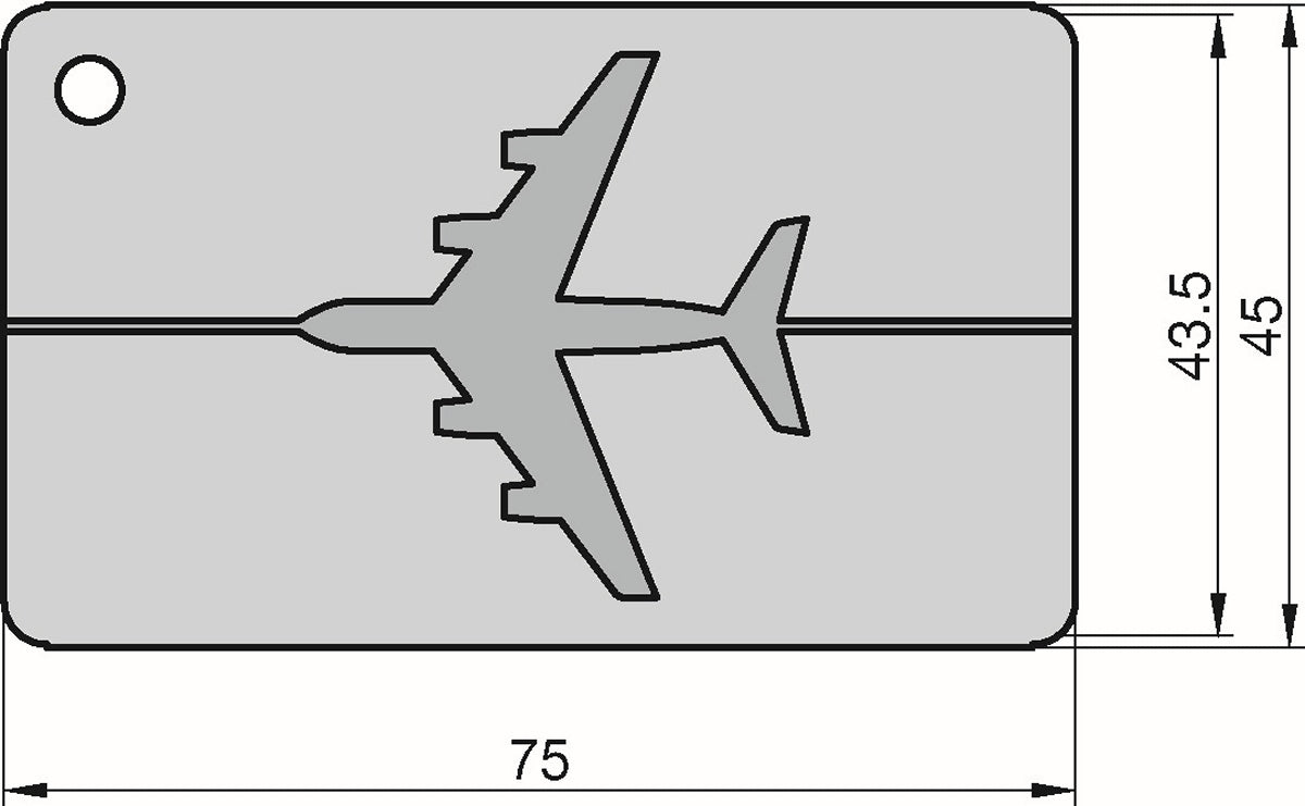 Basi 0006-0561-1100 Kofferanhänger Schwarz Aluminium Kofferschild