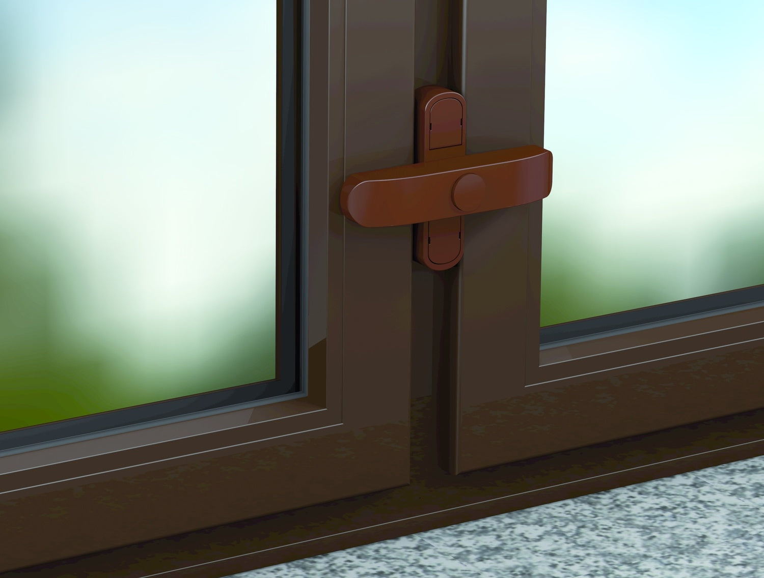 BASI FS 500 Braun Fenster Fenstertüren doppelflügelig Zusatzsicherung 1100-0061