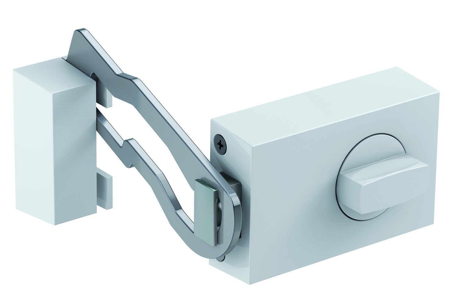 BASI KS 500-60 Weiß Türzusatzschloss Eckig Sperrbügel Dornmaß 60mm