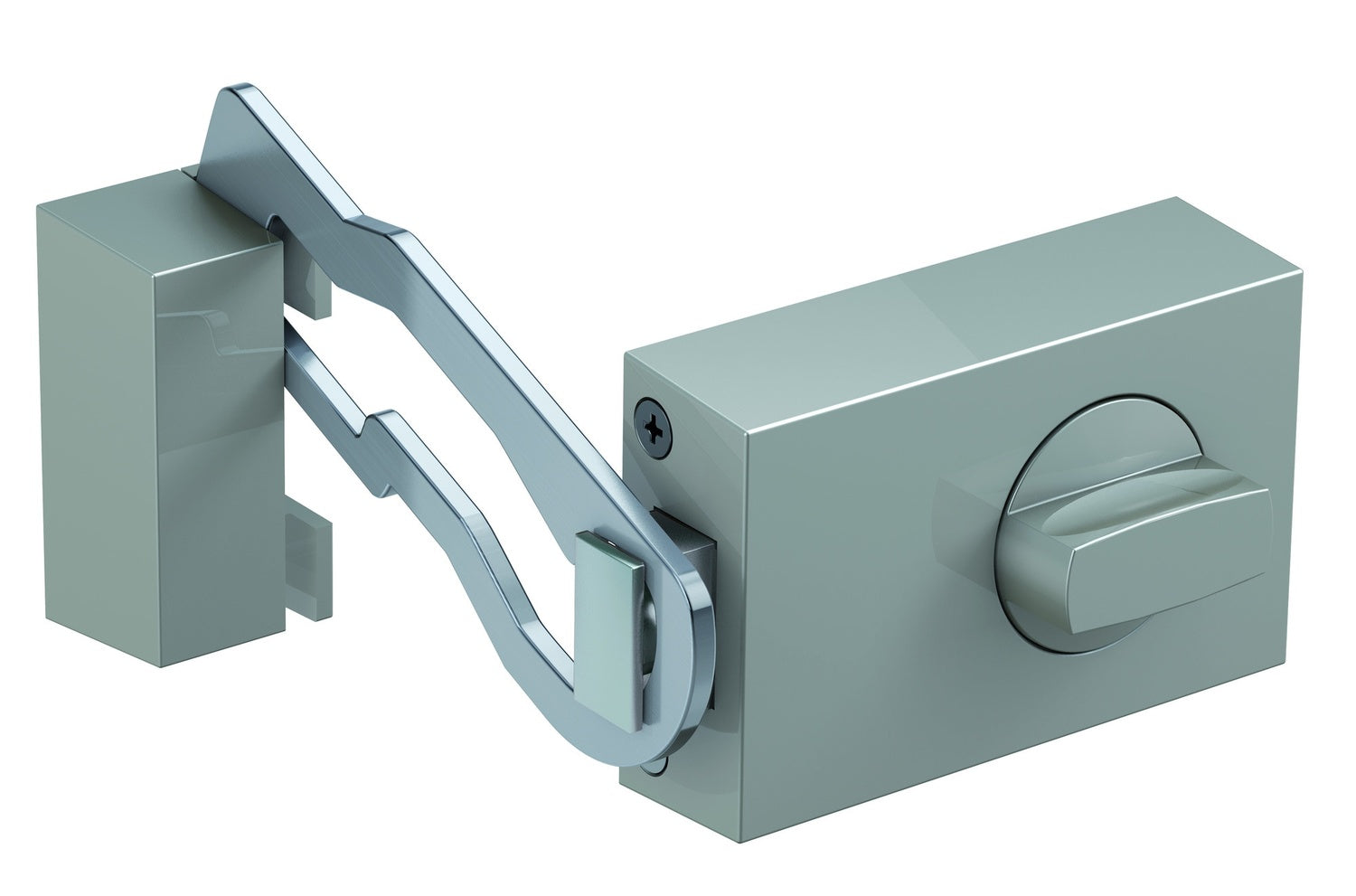 BASI KS 500-60 Silber Türzusatzschloss Eckig Sperrbügel Dornmaß 60mm