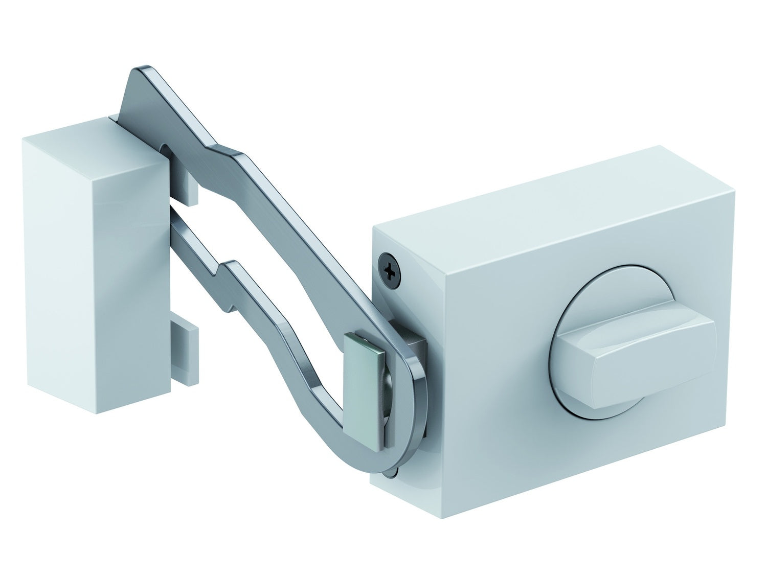 BASI KS 500-45 Weiß Türzusatzschloss Eckig Sperrbügel Dornmaß 45mm