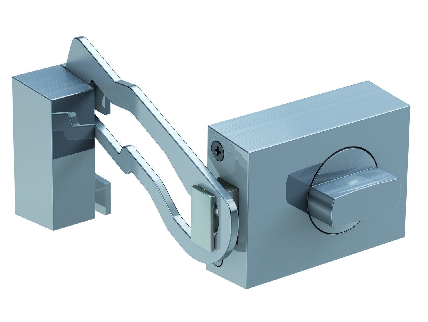 BASI KS 500-45 Edelstahlfarben Türzusatzschloss Eckig Sperrbügel Dornmaß 45mm