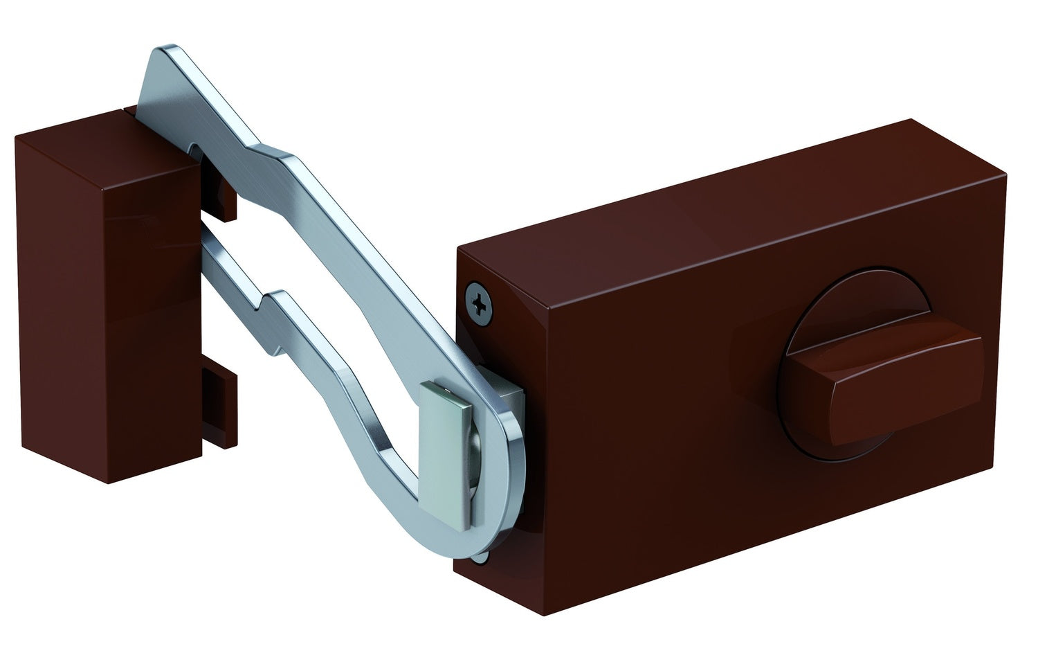 BASI KS 500-70 Braun Türzusatzschloss Eckig Sperrbügel Dornmaß 70mm