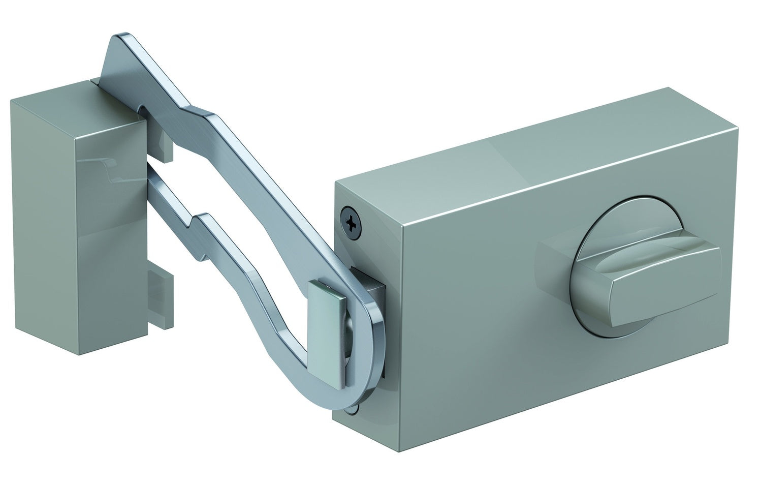 BASI KS 500-70 Silber Türzusatzschloss Eckig Sperrbügel Dornmaß 70mm