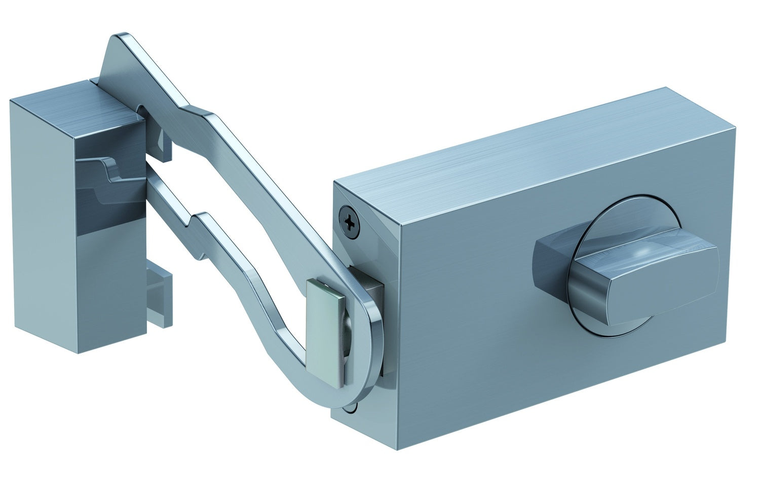 BASI KS 500-70 Edelstahlfarben Türzusatzschloss Eckig Sperrbügel Dornmaß 70mm