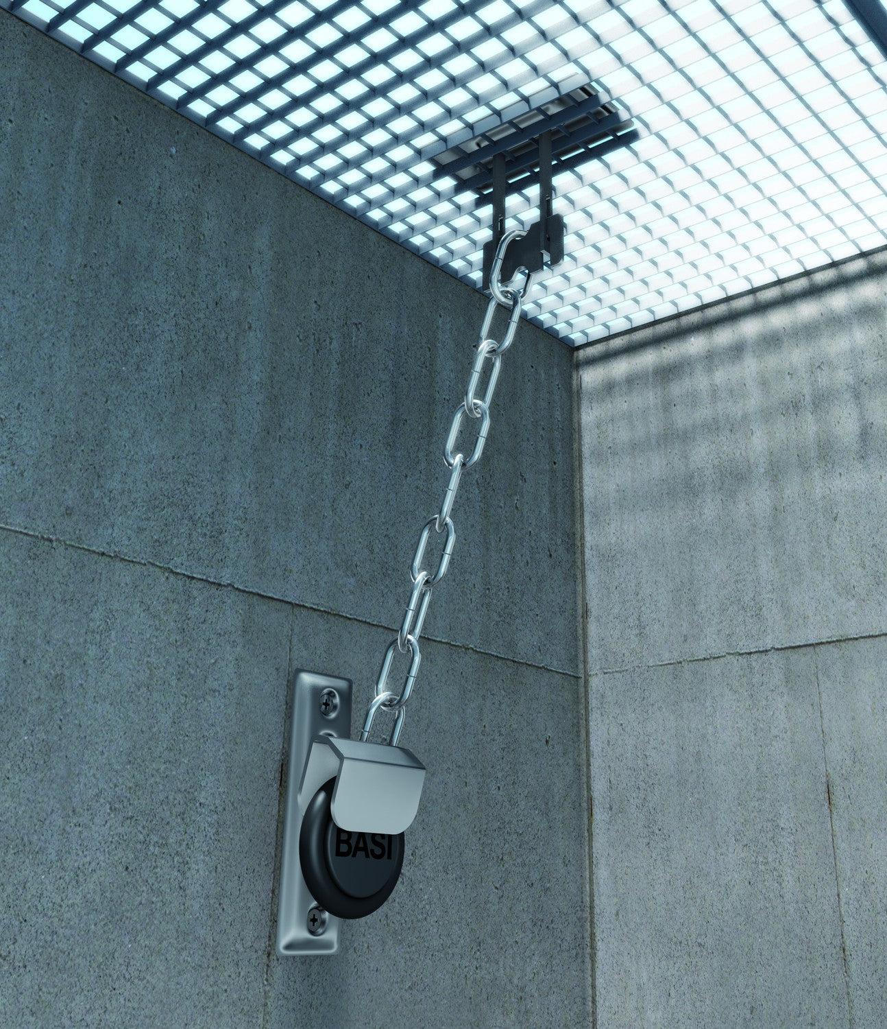 BASI GS 100 Gitterrostsicherung für Kellerschacht Länge Kette 700mm