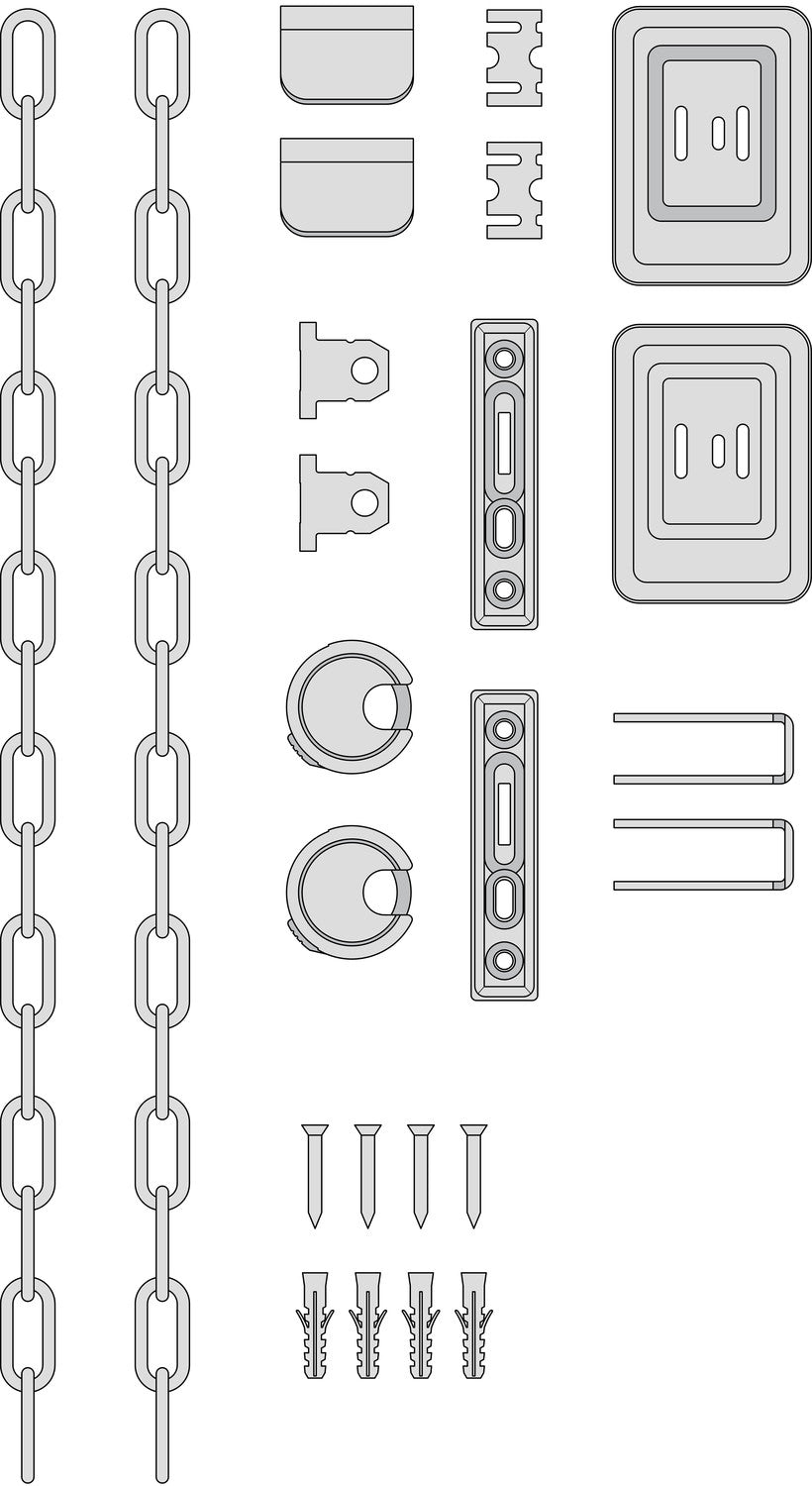 BASI GS 100 Gitterrostsicherung für Kellerschacht Länge Kette 700mm