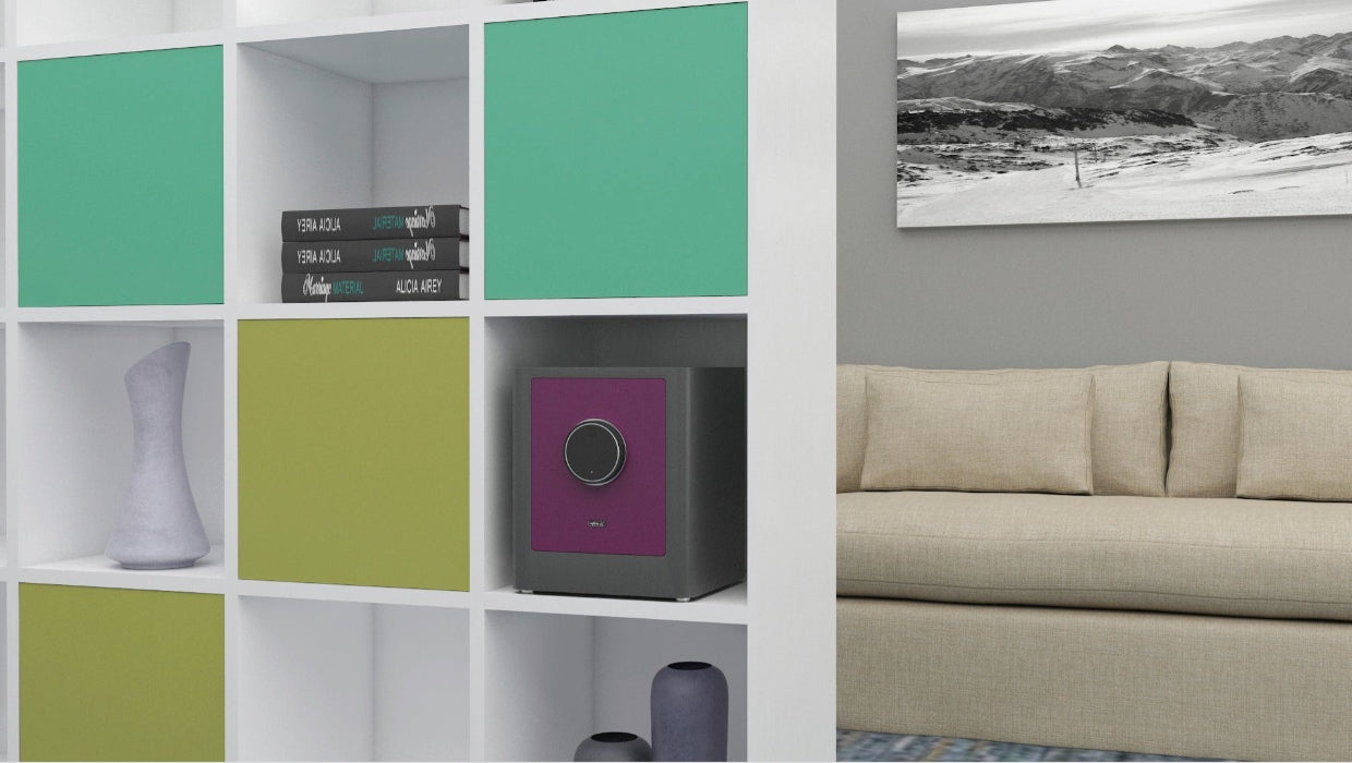 BASI mySafe Premium 350-Beere/Grau Elektronik Möbel Tresor Touch-Display