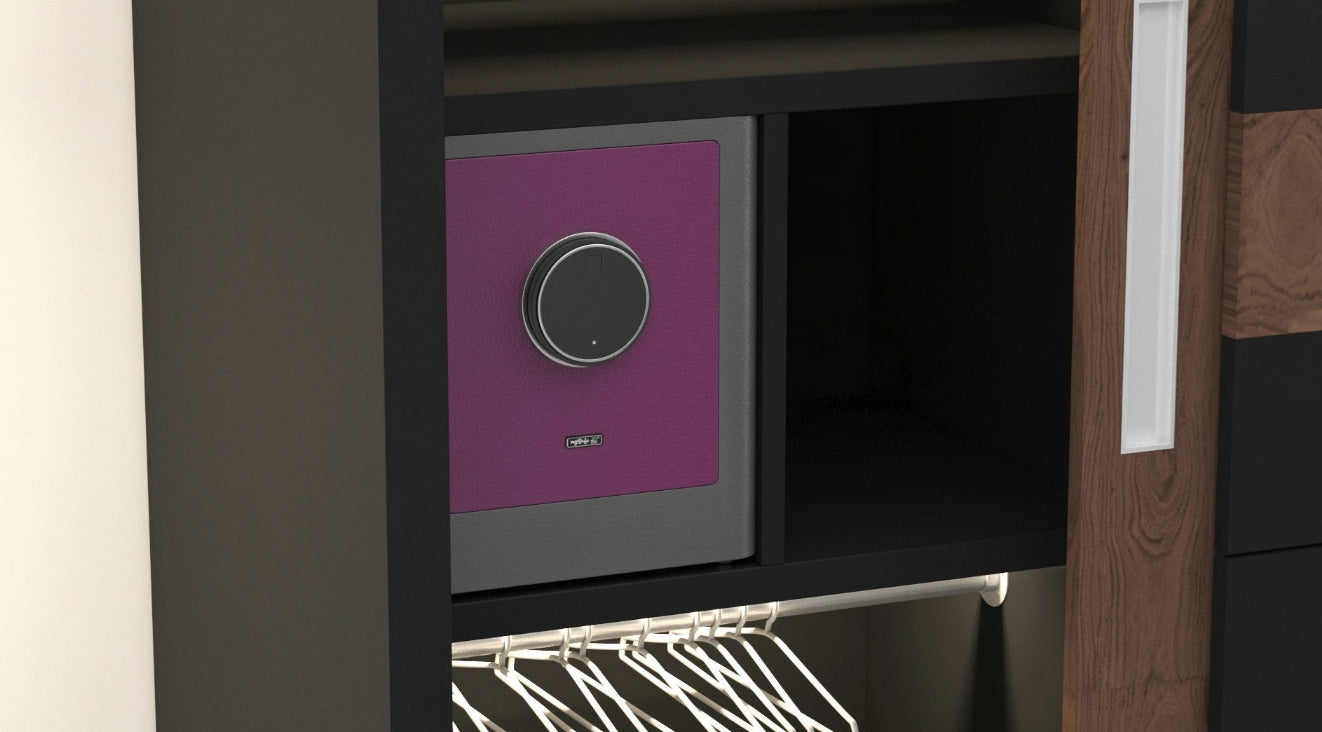 BASI mySafe Premium 350-Beere/Grau Elektronik Möbel Tresor Touch-Display