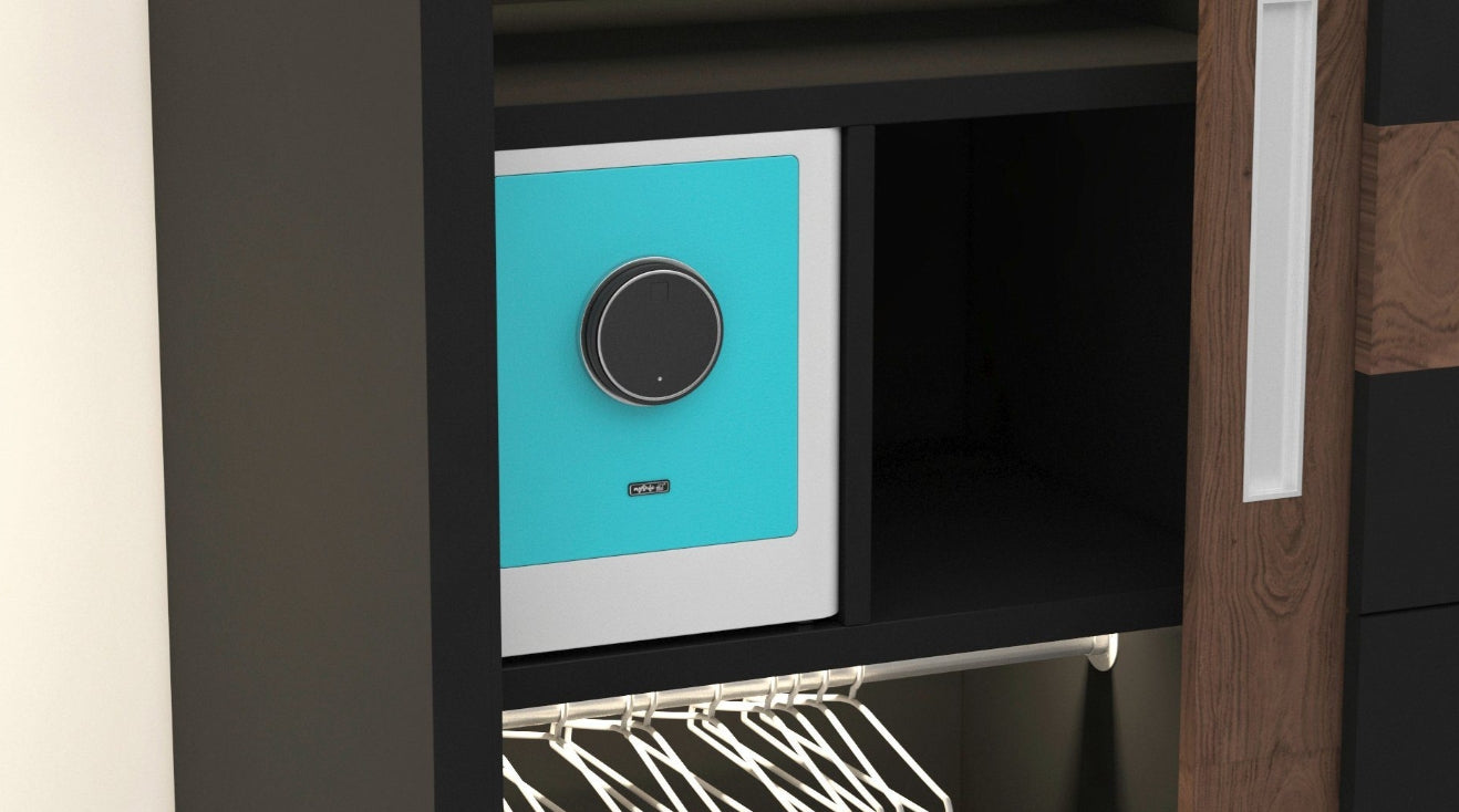 BASI mySafe Premium 350-Blau/Weiß Elektronik Möbel Tresor Touch-Display