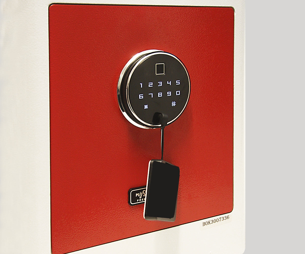 BASI mySafe Premium 350-Rot/Weiß Elektronik Möbel Tresor Touch-Display