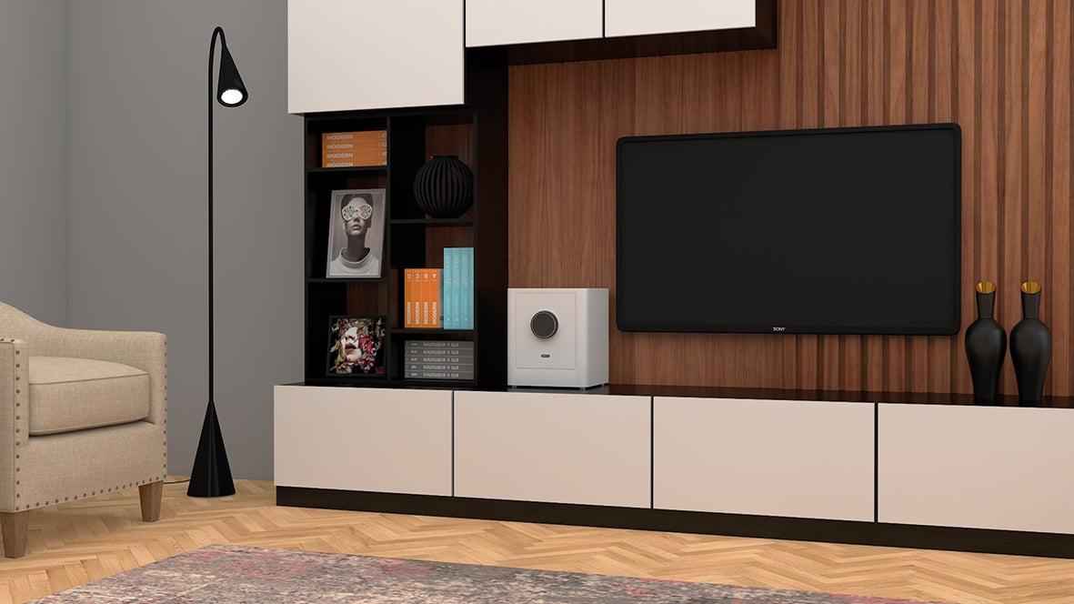 BASI mySafe Premium 350-Weiß Elektronik Möbel Tresor Touch-Display