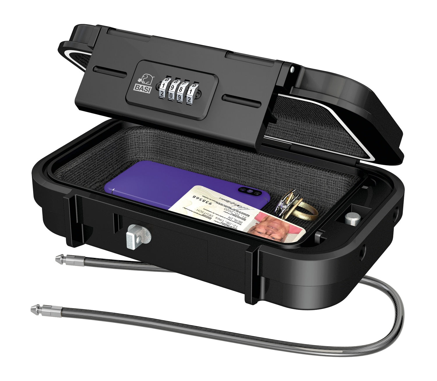 Basi 2100-0015 Mobiler Safe mit Zahlenschloss MSZ 200 Reisesafe