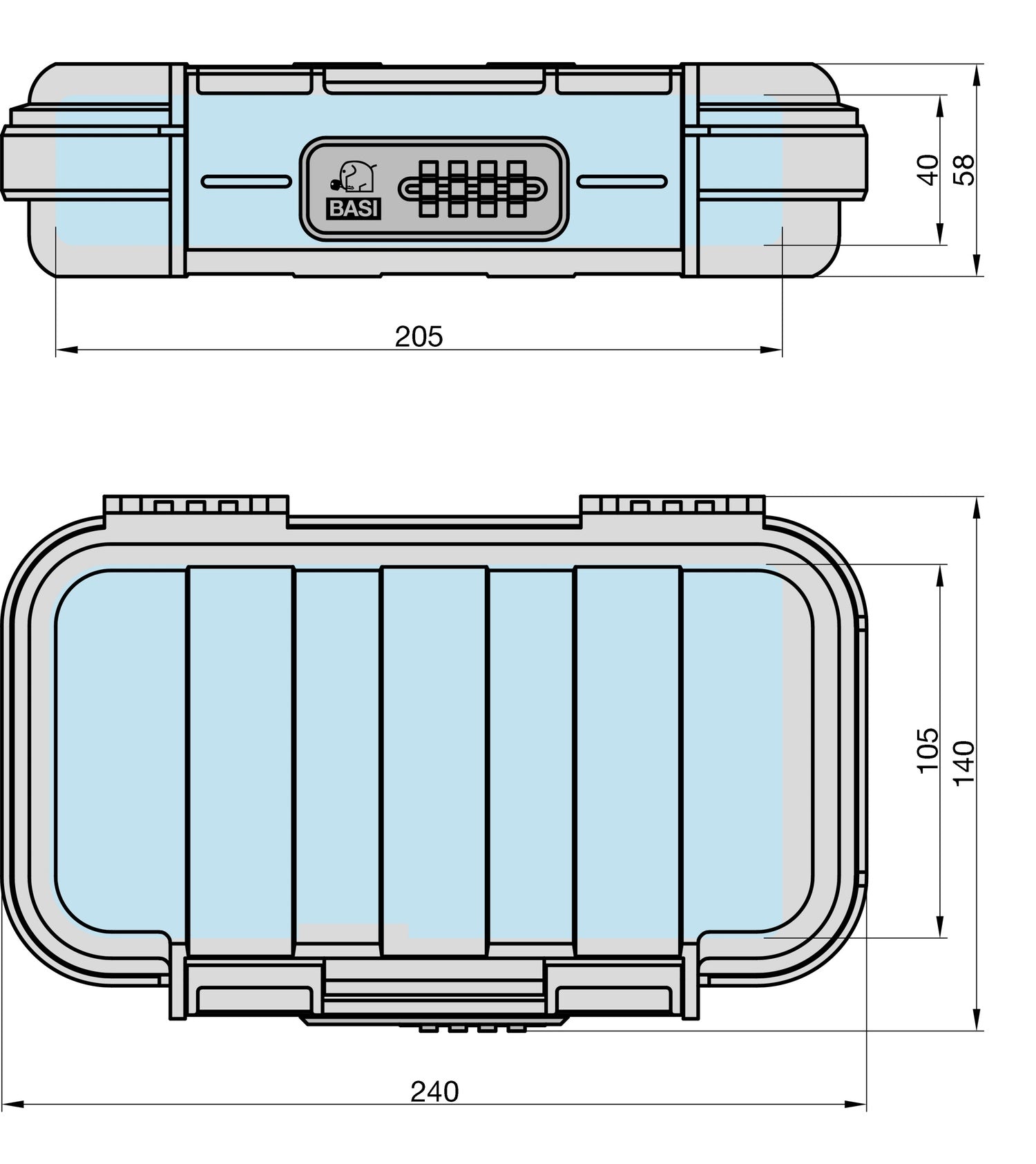 Basi 2100-0015 Mobiler Safe mit Zahlenschloss MSZ 200 Reisesafe