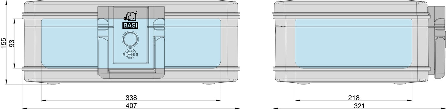 BASI DB 210M Dokumentenbox feuerfest wasserfest 6,9 Liter Dokumente Schützen