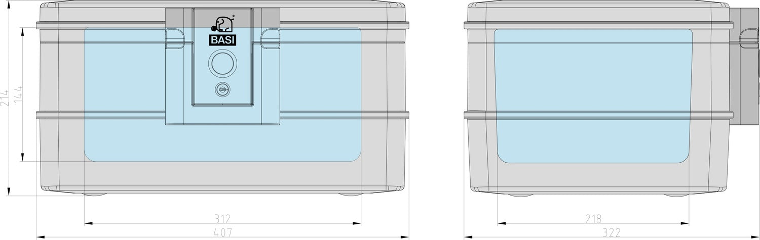 BASI DB 210L Dokumentenbox feuerfest wasserfest 9,8 Liter Dokumente Schützen