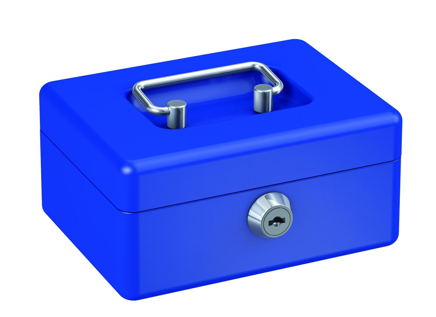 BASI GK 10 Geldkassette Blau 6 Münzfächer Hebelschloss