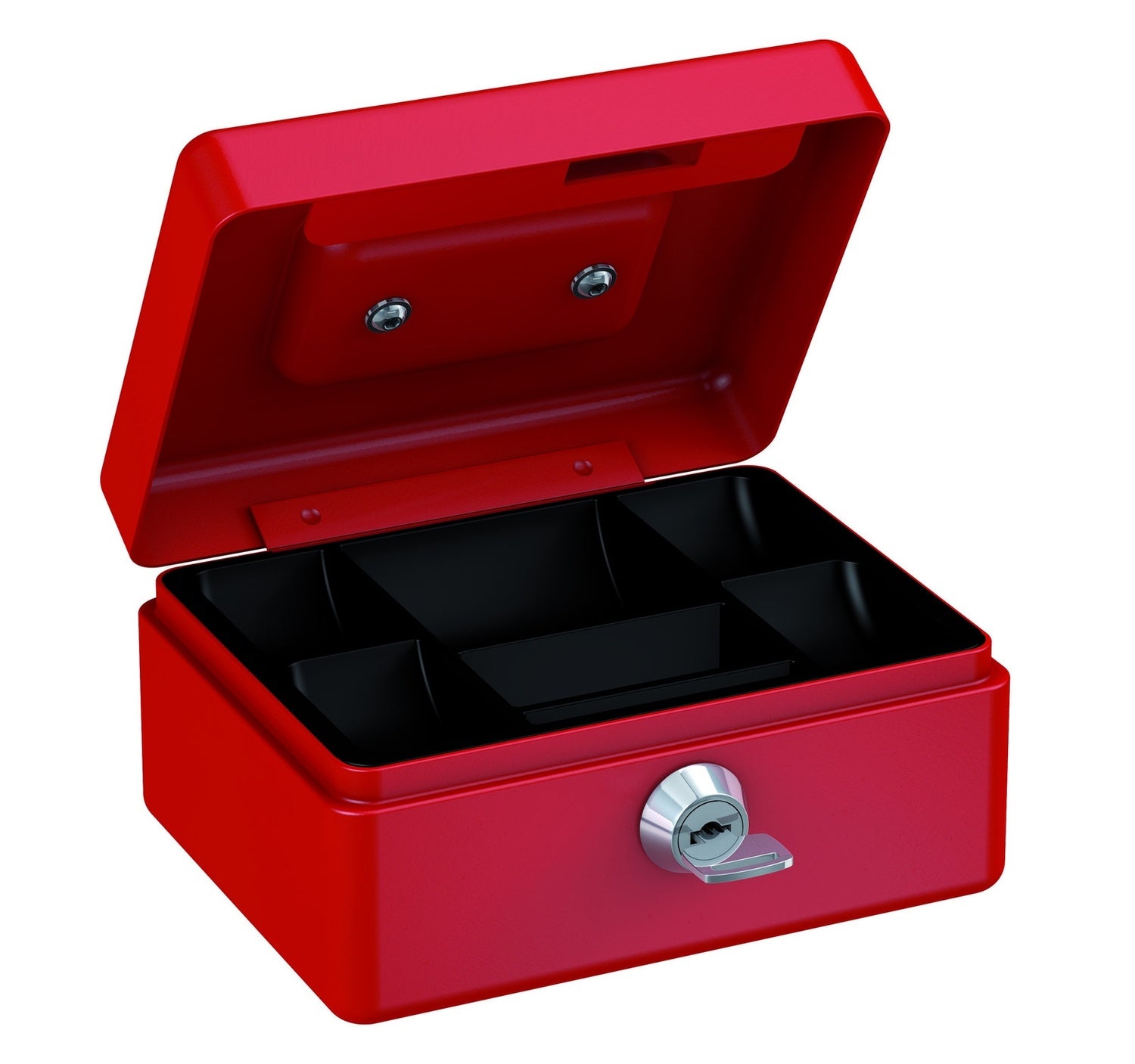 BASI GK 10S Geldkassette S Rot 6 Münzfächer Hebelschloss