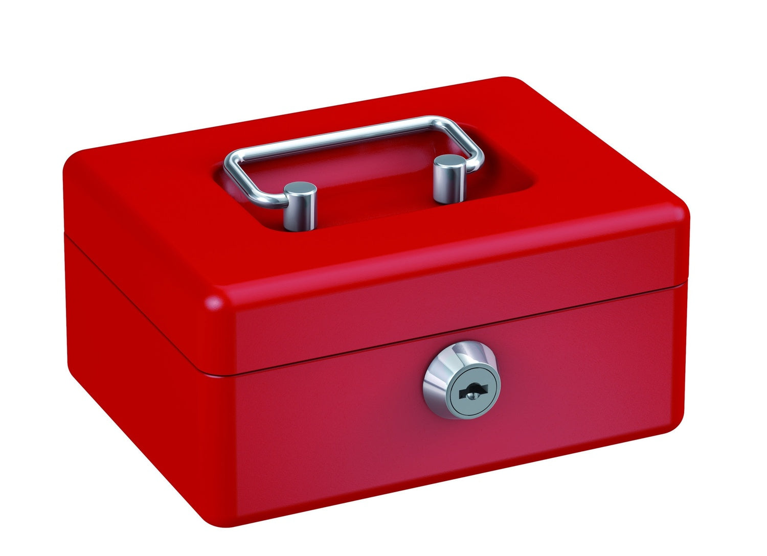 BASI GK 10S Geldkassette S Rot 6 Münzfächer Hebelschloss