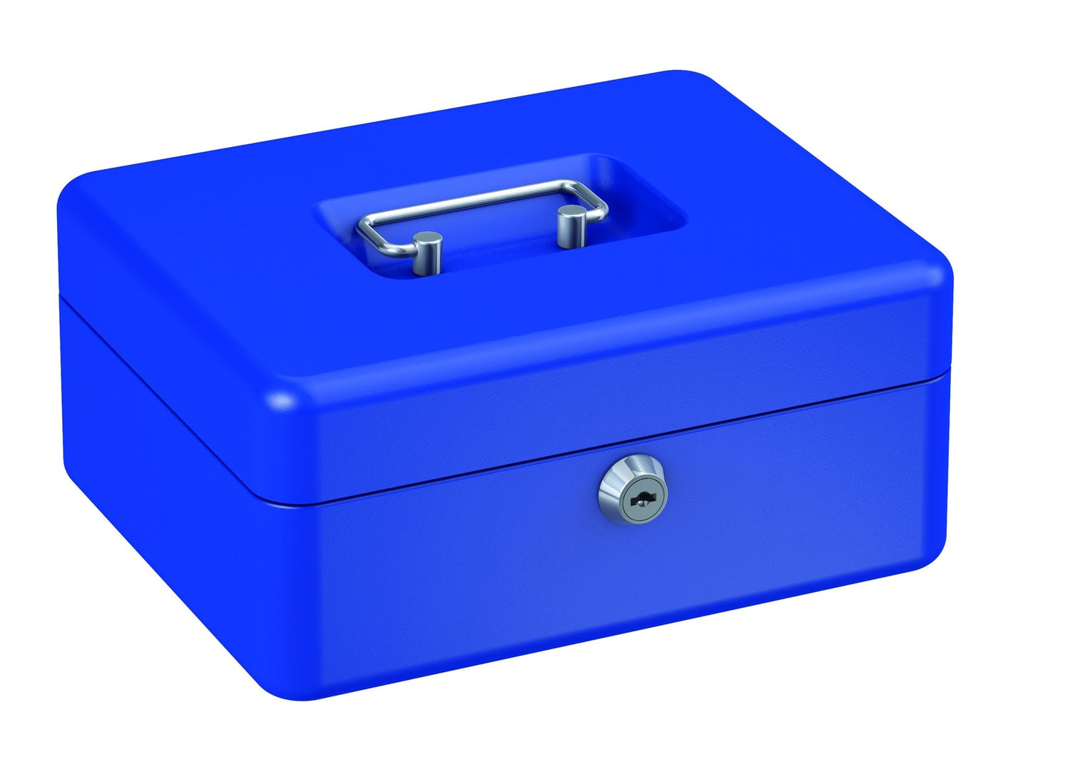 BASI GK 10M Geldkassette M Blau 3 Münzfächer Hebelschloss