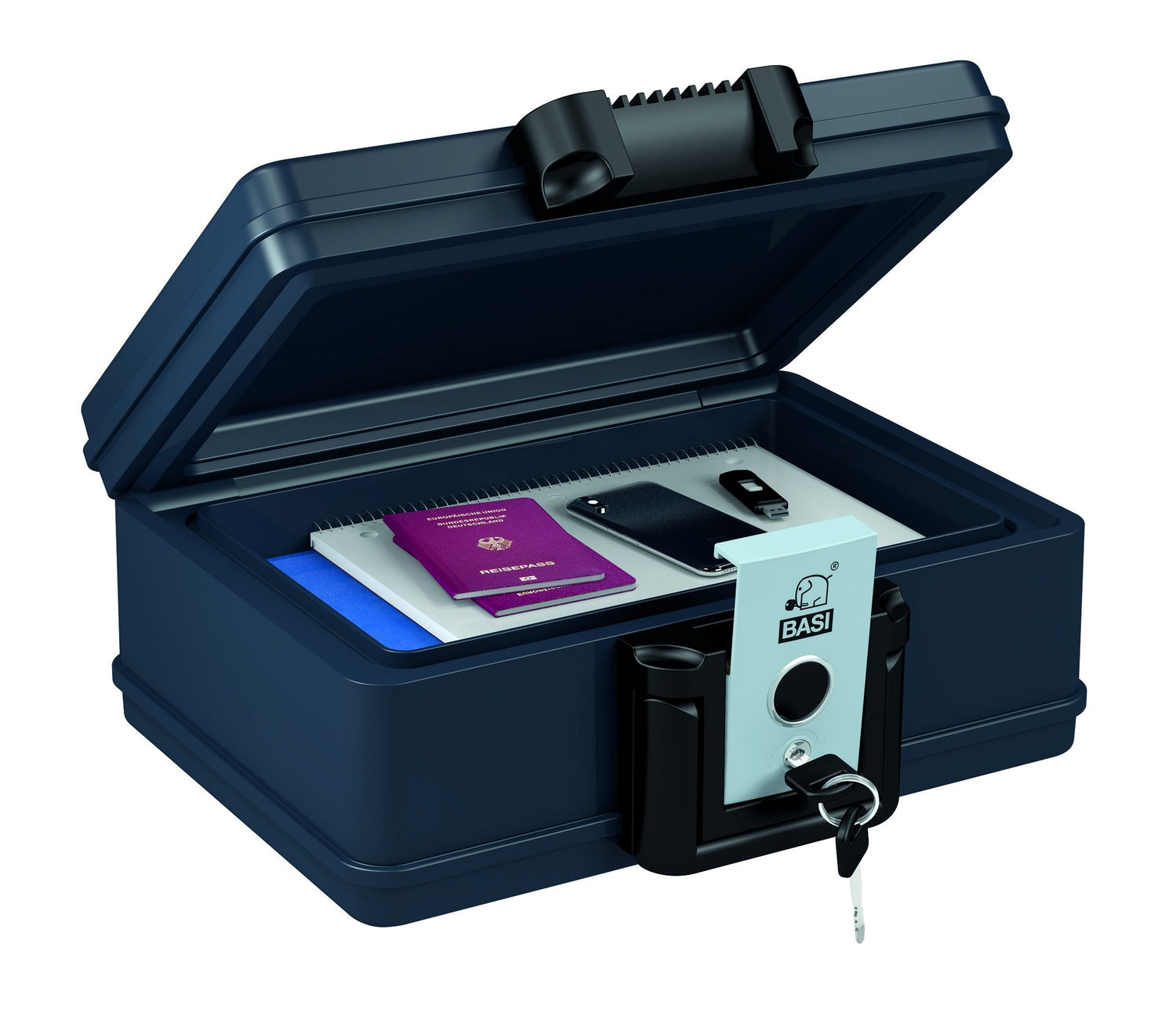 BASI DB 210S Dokumentenbox feuerfest wasserfest 4,9 Liter Dokumente Schützen
