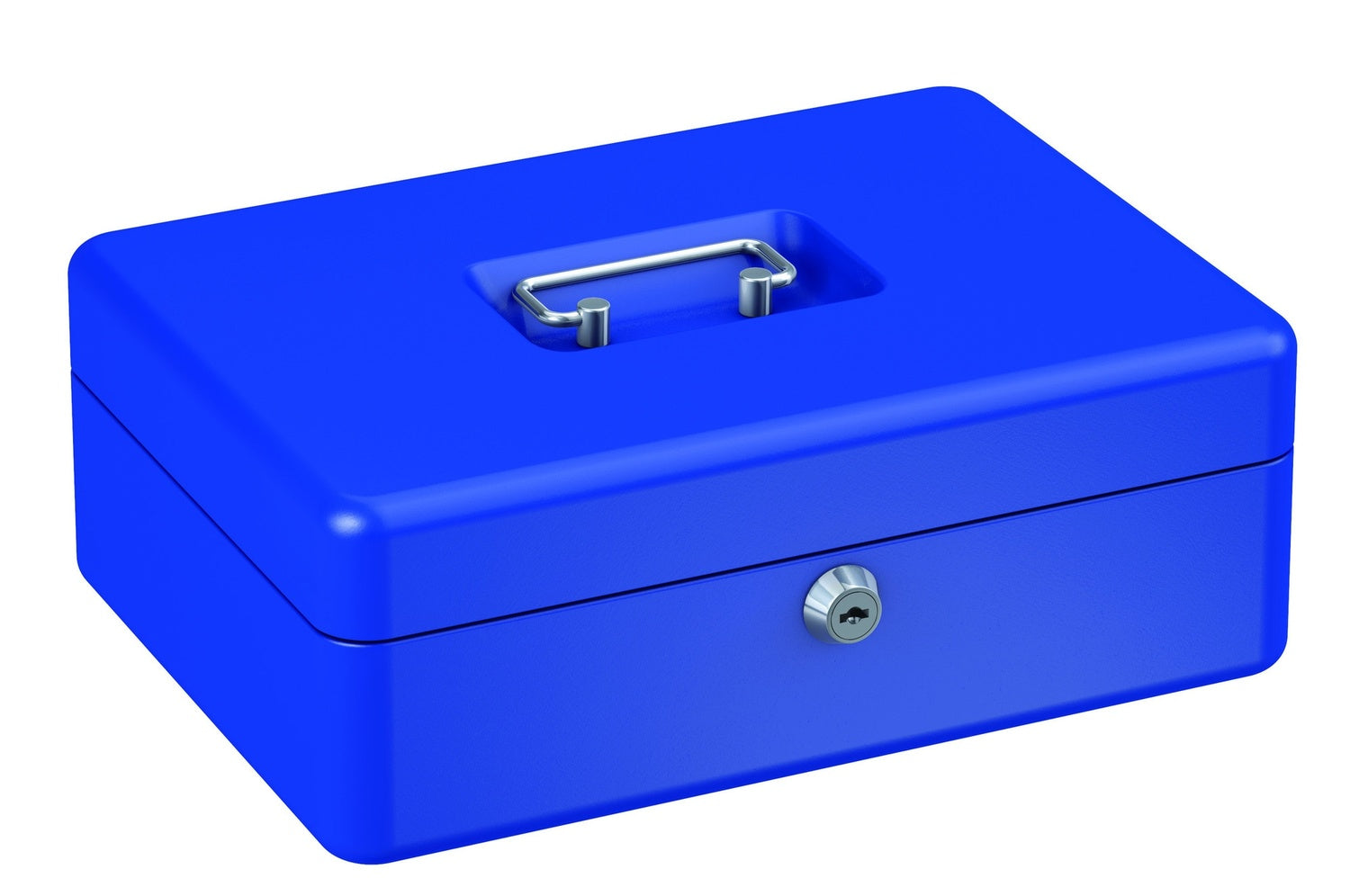 BASI GK 10L Geldkassette L Blau 8 Münzfächer Hebelschloss