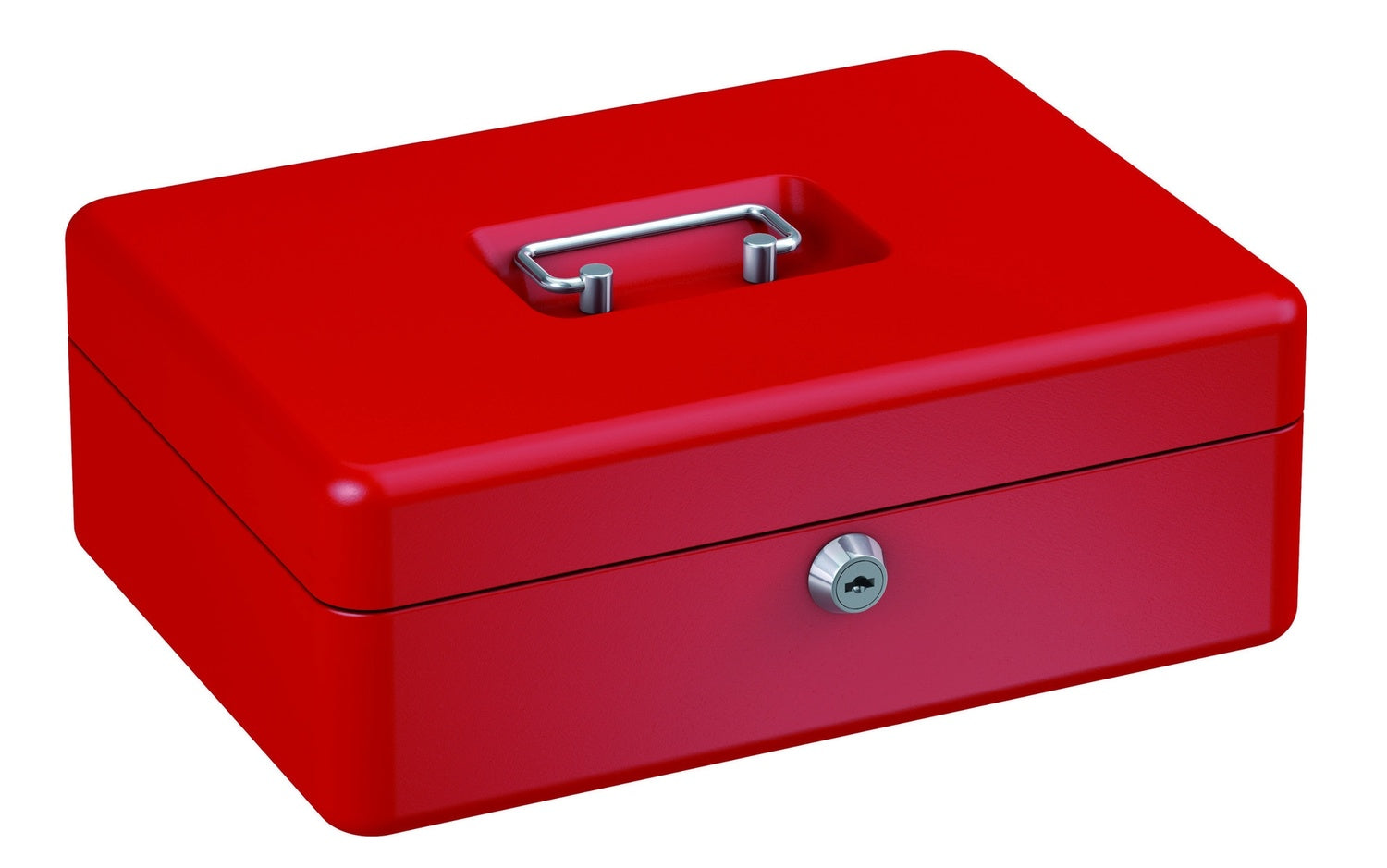 BASI GK 10L Geldkassette L Rot 8 Münzfächer Hebelschloss
