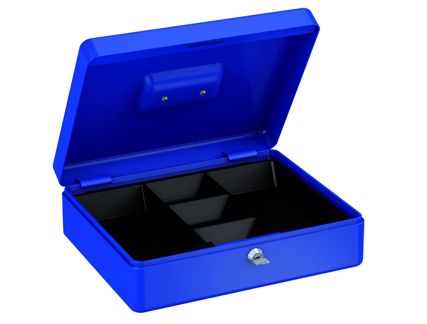 BASI GK 10XL Geldkassette XL Blau 5 Münzfächer 2 Geldscheinfächer Hebelschloss