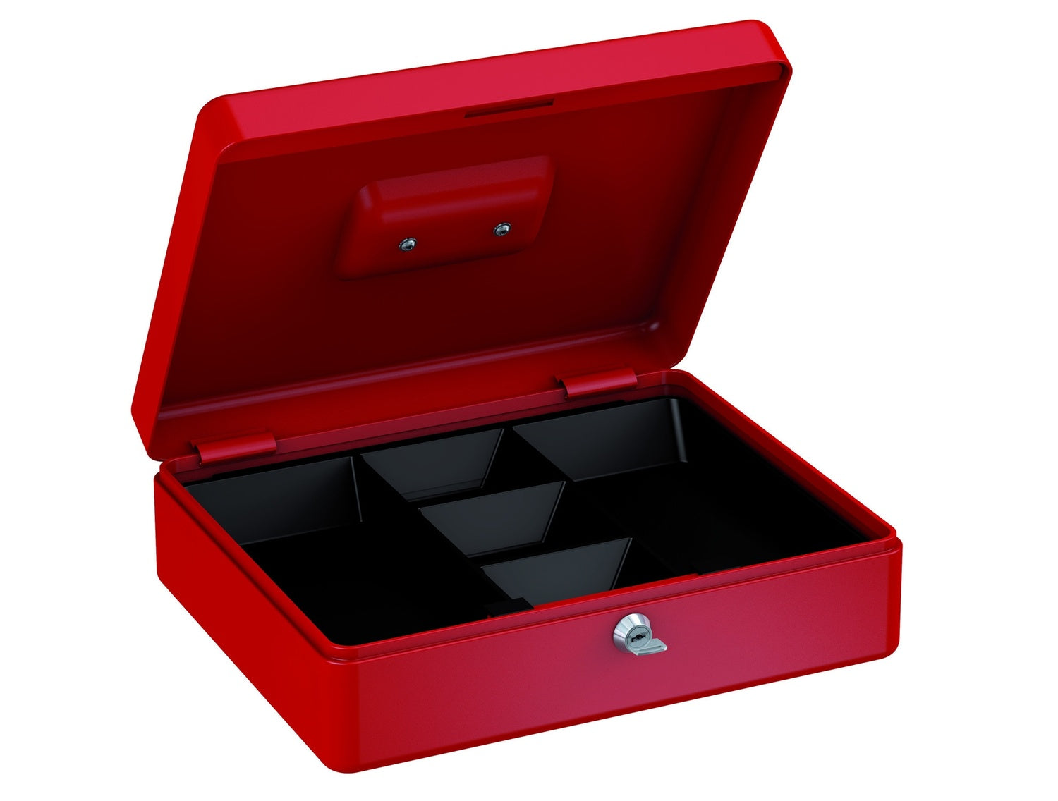 BASI GK 10XL Geldkassette XL Rot 5 Münzfächer 2 Geldscheinfächer Hebelschloss