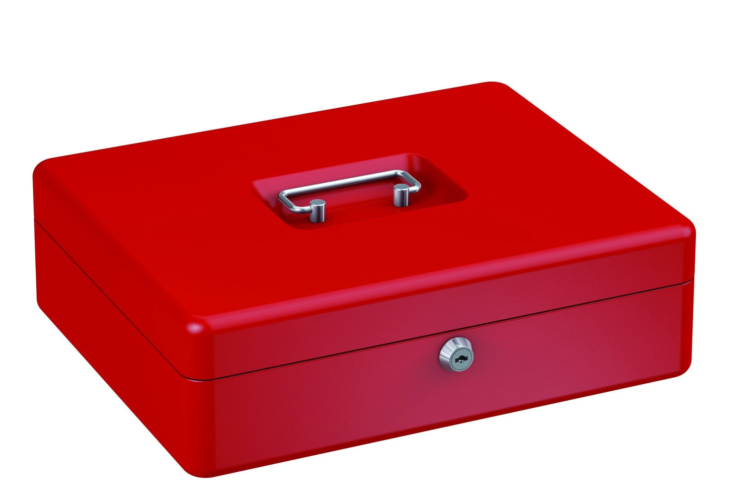 BASI GK 10XL Geldkassette XL Rot 5 Münzfächer 2 Geldscheinfächer Hebelschloss
