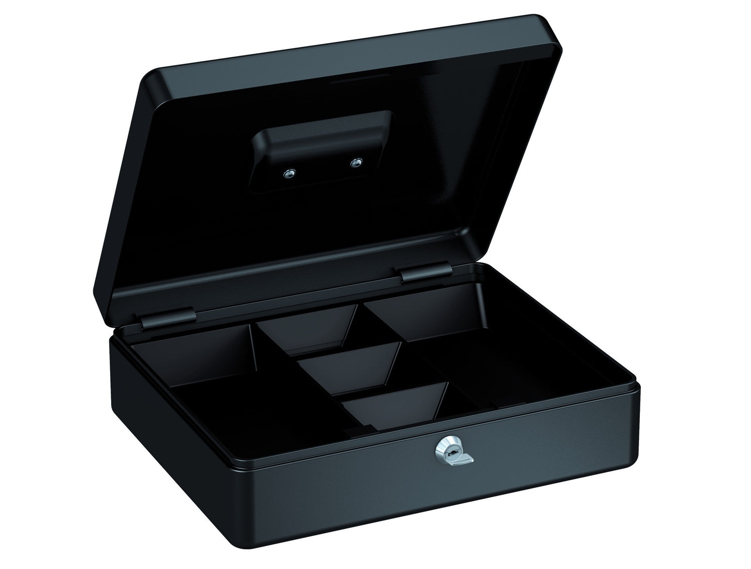 BASI GK 10XL Geldkassette XL Schwarz 5 Münzfächer 2 Geldscheinfächer Hebelschloss