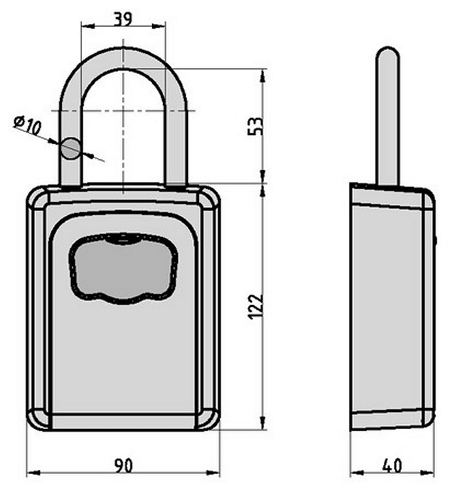 BASI 2101-0005-1100 Schlüsselsafe SSZ 200B Schwarz mit Zahlenschloss und Bügel