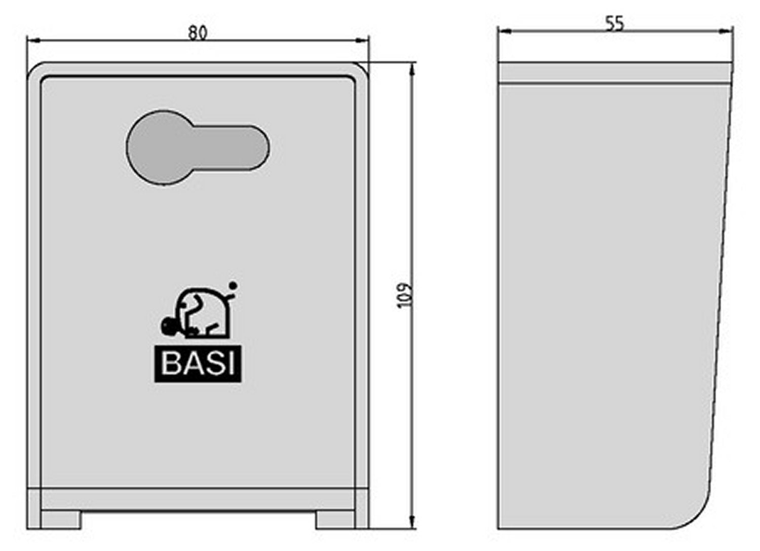 BASI SSPZ 110 Schlüsselsafe Edelstahl 2 Schlüsselhaken