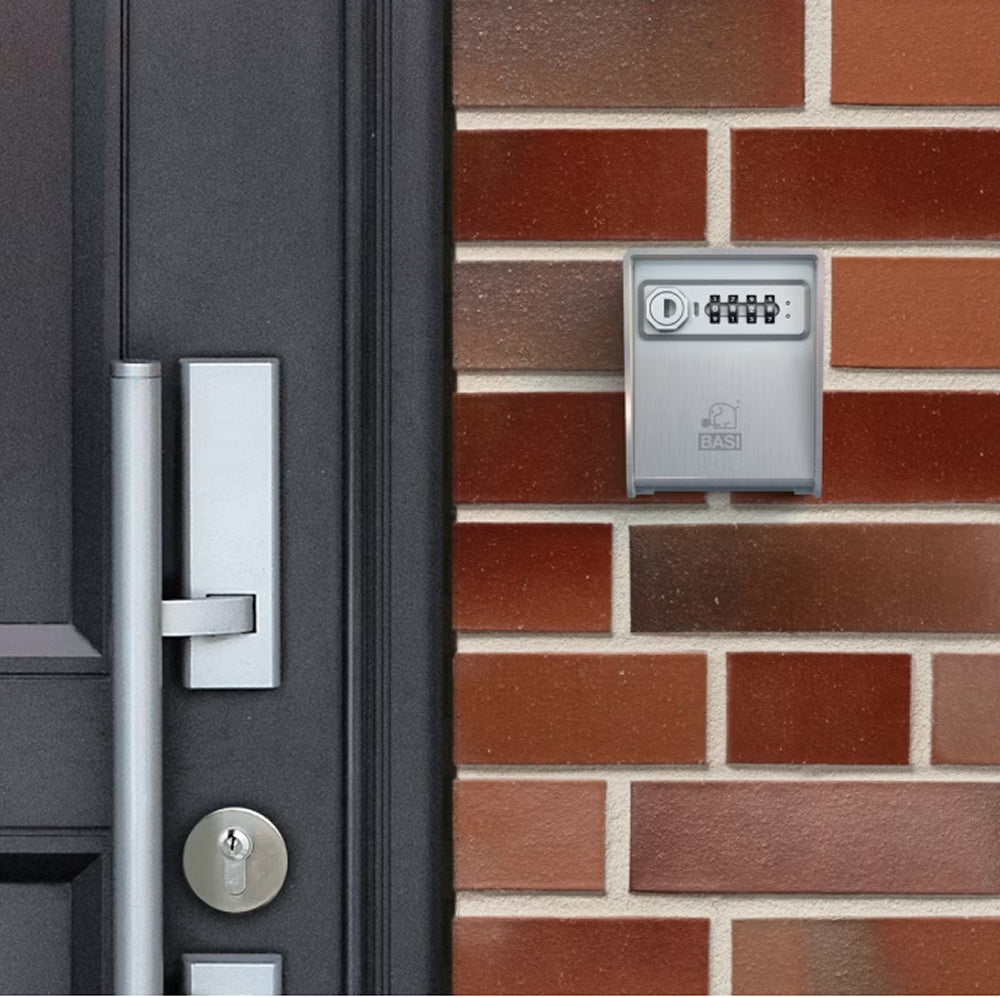 BASI 2101-0015 Schlüsselsafe SSZ 350 mit Zahlenschloss 2 Schlüsselhaken Edelstahl